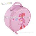 Pink Color Round Shape PU Bag with Cartoon Pattern